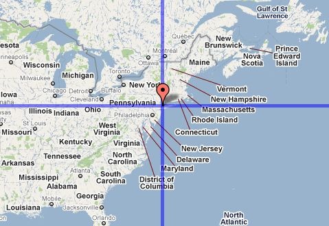 World   Longitude  Latitude on In A Google Maps Interface Say Near New York City