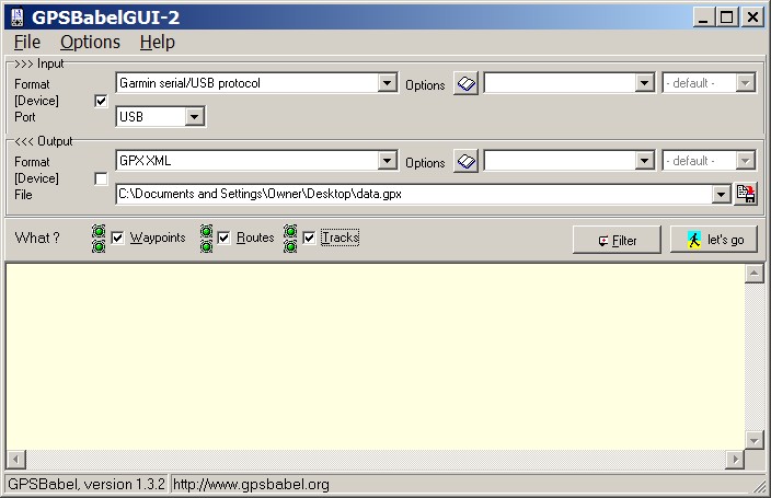 GPSBabel graphical interface