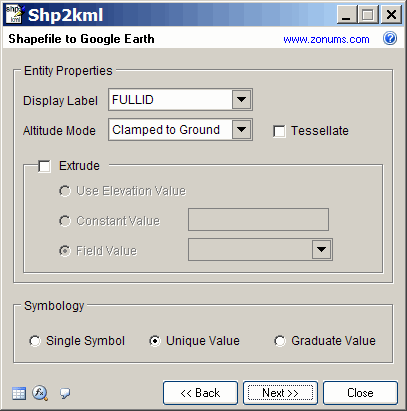 converting a shapefile to KML with shp2kml