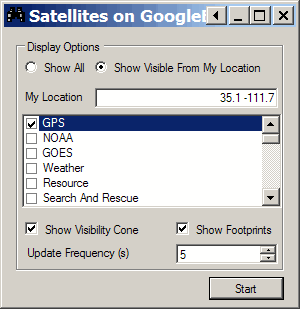 View GPS satellites in Google Earth