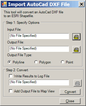 Converting DXF Autocad file to shapefile with MapWindow