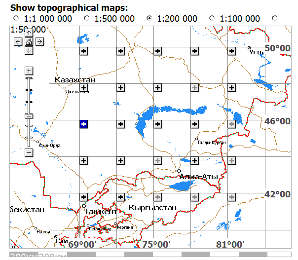 Poehali website interface for retrieving Soviet military topographic maps