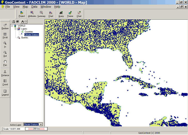 Extracting climate data from ground station data using GeoContext