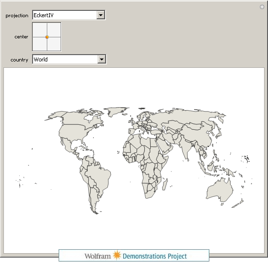 Mathematica map projection applet