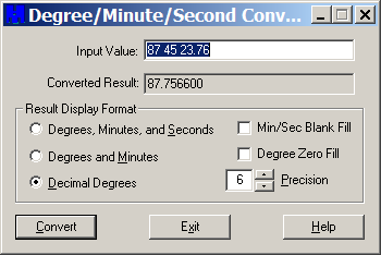 Degree Minute Second To Decimal Degree Converter